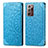 Custodia Portafoglio In Pelle Fantasia Modello Cover con Supporto S01D per Samsung Galaxy Note 20 Ultra 5G Blu