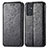 Custodia Portafoglio In Pelle Fantasia Modello Cover con Supporto S01D per Samsung Galaxy Quantum2 5G Nero