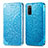 Custodia Portafoglio In Pelle Fantasia Modello Cover con Supporto S01D per Samsung Galaxy S20 5G Blu