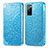 Custodia Portafoglio In Pelle Fantasia Modello Cover con Supporto S01D per Samsung Galaxy S20 Lite 5G Blu
