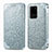 Custodia Portafoglio In Pelle Fantasia Modello Cover con Supporto S01D per Samsung Galaxy S20 Ultra 5G Argento