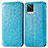 Custodia Portafoglio In Pelle Fantasia Modello Cover con Supporto S01D per Vivo V20 Blu