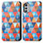 Custodia Portafoglio In Pelle Fantasia Modello Cover con Supporto S02D per Motorola Moto E32s Marrone