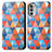 Custodia Portafoglio In Pelle Fantasia Modello Cover con Supporto S02D per Motorola Moto Edge (2022) 5G Marrone