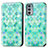 Custodia Portafoglio In Pelle Fantasia Modello Cover con Supporto S02D per Motorola Moto Edge Lite 5G Verde