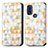 Custodia Portafoglio In Pelle Fantasia Modello Cover con Supporto S02D per Motorola Moto G Pure