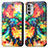 Custodia Portafoglio In Pelle Fantasia Modello Cover con Supporto S02D per Motorola Moto G71s 5G Multicolore