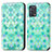 Custodia Portafoglio In Pelle Fantasia Modello Cover con Supporto S02D per Oppo A74 4G Verde