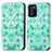 Custodia Portafoglio In Pelle Fantasia Modello Cover con Supporto S02D per Oppo K9S 5G Verde