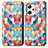 Custodia Portafoglio In Pelle Fantasia Modello Cover con Supporto S02D per Oppo Reno7 A