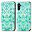 Custodia Portafoglio In Pelle Fantasia Modello Cover con Supporto S02D per Samsung Galaxy A04s Verde