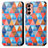 Custodia Portafoglio In Pelle Fantasia Modello Cover con Supporto S02D per Samsung Galaxy M13 4G