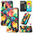 Custodia Portafoglio In Pelle Fantasia Modello Cover con Supporto S02D per Samsung Galaxy M21