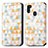 Custodia Portafoglio In Pelle Fantasia Modello Cover con Supporto S02D per Samsung Galaxy M21 Bianco