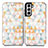 Custodia Portafoglio In Pelle Fantasia Modello Cover con Supporto S02D per Samsung Galaxy S21 5G Bianco