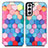 Custodia Portafoglio In Pelle Fantasia Modello Cover con Supporto S02D per Samsung Galaxy S21 5G Blu