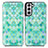 Custodia Portafoglio In Pelle Fantasia Modello Cover con Supporto S02D per Samsung Galaxy S21 5G Verde