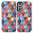 Custodia Portafoglio In Pelle Fantasia Modello Cover con Supporto S02D per Samsung Galaxy S21 Plus 5G Marrone