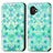 Custodia Portafoglio In Pelle Fantasia Modello Cover con Supporto S02D per Samsung Galaxy XCover 6 Pro 5G Verde