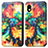 Custodia Portafoglio In Pelle Fantasia Modello Cover con Supporto S02D per Sony Xperia Ace III Multicolore