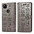 Custodia Portafoglio In Pelle Fantasia Modello Cover con Supporto S03D per Google Pixel 4a Grigio