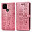 Custodia Portafoglio In Pelle Fantasia Modello Cover con Supporto S03D per Google Pixel 5 Rosa