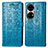 Custodia Portafoglio In Pelle Fantasia Modello Cover con Supporto S03D per Huawei P50 Pro Blu