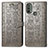 Custodia Portafoglio In Pelle Fantasia Modello Cover con Supporto S03D per Motorola Moto E20 Grigio