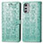 Custodia Portafoglio In Pelle Fantasia Modello Cover con Supporto S03D per Motorola Moto E32 Verde