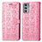 Custodia Portafoglio In Pelle Fantasia Modello Cover con Supporto S03D per Motorola Moto Edge 20 5G Rosa