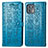 Custodia Portafoglio In Pelle Fantasia Modello Cover con Supporto S03D per Motorola Moto Edge 20 Lite 5G Blu
