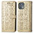 Custodia Portafoglio In Pelle Fantasia Modello Cover con Supporto S03D per Motorola Moto Edge 20 Lite 5G Oro