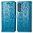 Custodia Portafoglio In Pelle Fantasia Modello Cover con Supporto S03D per Motorola Moto Edge 20 Pro 5G Blu