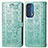 Custodia Portafoglio In Pelle Fantasia Modello Cover con Supporto S03D per Motorola Moto Edge (2021) 5G Verde