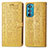 Custodia Portafoglio In Pelle Fantasia Modello Cover con Supporto S03D per Motorola Moto Edge 30 5G Giallo