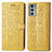 Custodia Portafoglio In Pelle Fantasia Modello Cover con Supporto S03D per Motorola Moto Edge Lite 5G Giallo