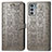 Custodia Portafoglio In Pelle Fantasia Modello Cover con Supporto S03D per Motorola Moto Edge Lite 5G Grigio