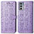 Custodia Portafoglio In Pelle Fantasia Modello Cover con Supporto S03D per Motorola Moto Edge Lite 5G Viola