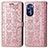 Custodia Portafoglio In Pelle Fantasia Modello Cover con Supporto S03D per Motorola Moto G Stylus (2022) 4G Oro Rosa