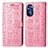 Custodia Portafoglio In Pelle Fantasia Modello Cover con Supporto S03D per Motorola Moto G Stylus (2022) 4G Rosa