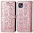 Custodia Portafoglio In Pelle Fantasia Modello Cover con Supporto S03D per Motorola Moto G50 5G Oro Rosa