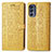 Custodia Portafoglio In Pelle Fantasia Modello Cover con Supporto S03D per Motorola Moto G62 5G Giallo