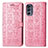 Custodia Portafoglio In Pelle Fantasia Modello Cover con Supporto S03D per Motorola Moto G62 5G Rosa