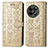 Custodia Portafoglio In Pelle Fantasia Modello Cover con Supporto S03D per OnePlus Ace 2 5G Oro