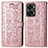 Custodia Portafoglio In Pelle Fantasia Modello Cover con Supporto S03D per OnePlus Nord 2T 5G Oro Rosa