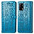 Custodia Portafoglio In Pelle Fantasia Modello Cover con Supporto S03D per Oppo A74 4G Blu