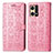 Custodia Portafoglio In Pelle Fantasia Modello Cover con Supporto S03D per Oppo F21 Pro 4G Rosa