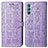 Custodia Portafoglio In Pelle Fantasia Modello Cover con Supporto S03D per Oppo K9 Pro 5G Viola