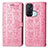 Custodia Portafoglio In Pelle Fantasia Modello Cover con Supporto S03D per Oppo Reno5 A Rosa