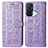 Custodia Portafoglio In Pelle Fantasia Modello Cover con Supporto S03D per Oppo Reno5 A Viola